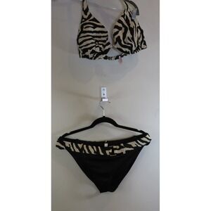 Victoria's Secret Leopard Print Bikini XL 38D Beach Vacation Resort Y2K Zebra
